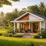 Hunian Minimalis Di Desa Dengan Pergola Alami Estetika